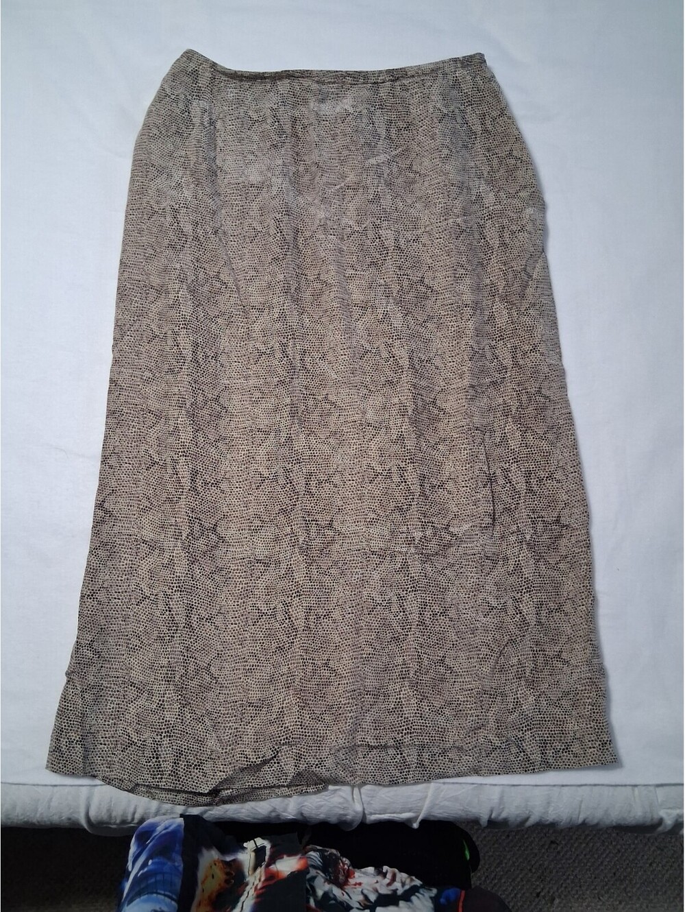 Jones New York 100% Silk Snakeskin Print Midi Skirt